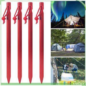 20 Piquets De Tente En Aluminium 18 Cm - Sardines Avec Corde Réfléchissante, Pour Camping, Randonnée Ou Plage