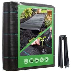 Toile Anti Mauvaises Herbes Jardin Geotextile Tissu Perméable à l/'eau Dripex Toiles de Paillage 2m x 25m Barriere Anti Racine Bache Noire Agricole Contre Les Mauvaises Herbes