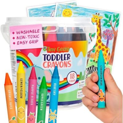 Svalor Crayons De Cire Pour Enfants, 12 Couleurs, Crayon Bebe 12 Mois Premiers Crayons Faciles A Tenir Crayons De Couleur Lavables Pour Les Tout Petits Et Les Etudiants