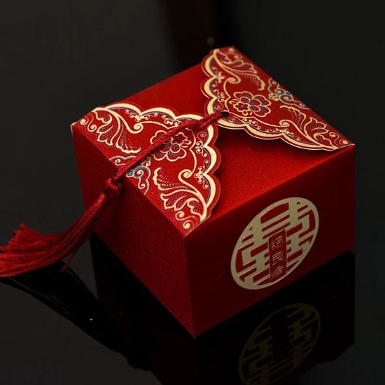 Lot De 36 Mini Boîtes à Bonbons De Noël En Forme De Coussin - 6 Motifs Différents, Ficelle Dorée Incluse - Idéal Emballage Cadeau Et Décoration