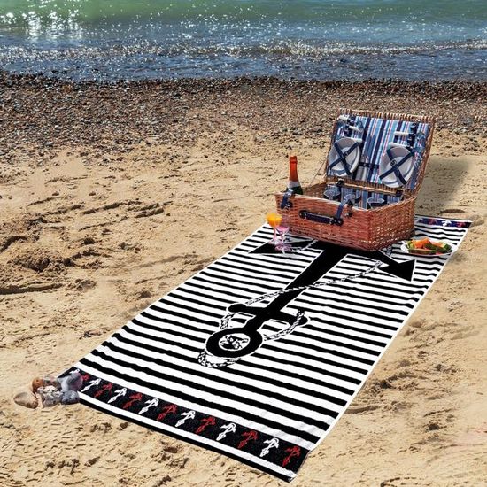 Serviette De Plage Drapeau France 90x180 Cm - Microfibre, Séchage Rapide, Légère Et Sans Sable
