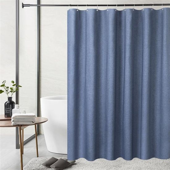 Rideau de douche en textile blanc - Rideau de salle de bain : tissu lin - Anti-moisissure - Lavable - Imperméable - Polyester - Pour baignoire - Élégant rideau de douche décoratif Rideau de douche en textile blanc - Rideau de salle de bain : tissu lin - Anti-moisissure - Lavable - Imperméable - Polyester - Pour baignoire - Élégant rideau de douche décoratif
