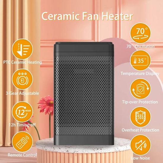 Radiateur Soufflant Emerio FH-106737.2 - 2000W - Portable Pour Pièces Jusqu'à 20m² - Fonction Ventilateur