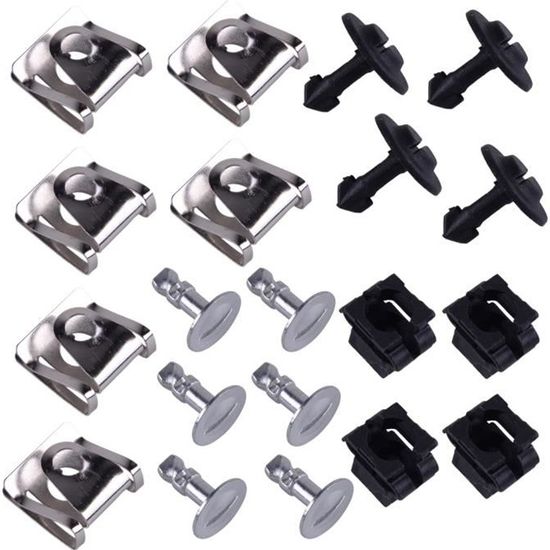 X AUTOHAUX 10pcs Clips Fixation Couvercle Moteur Voiture - Vis Bouclier Garde 1019377