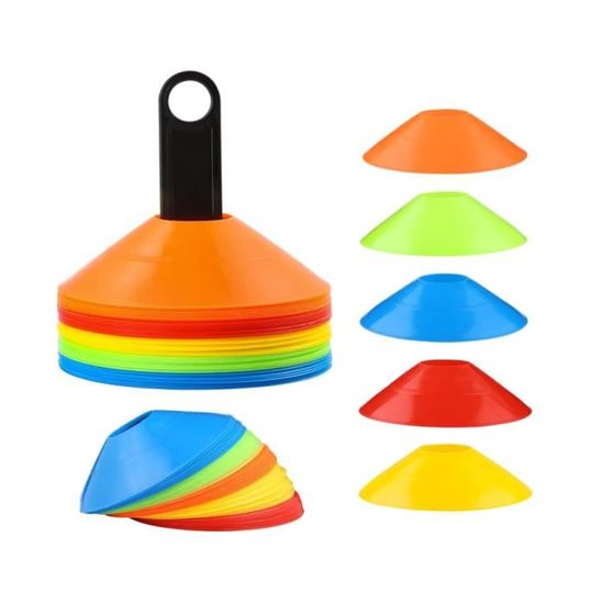 KENANLAN Lot De 5 Cônes D'Entraînement Football Coniques Colorés Avec Trous