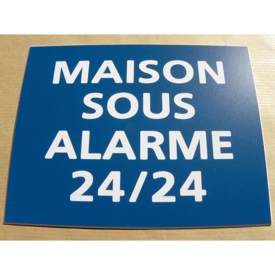Plaque Signalétique 'MAISON SOUS ALARME 24/24' Pour Extérieur - ABS Anti-UV Rouge - Neuf