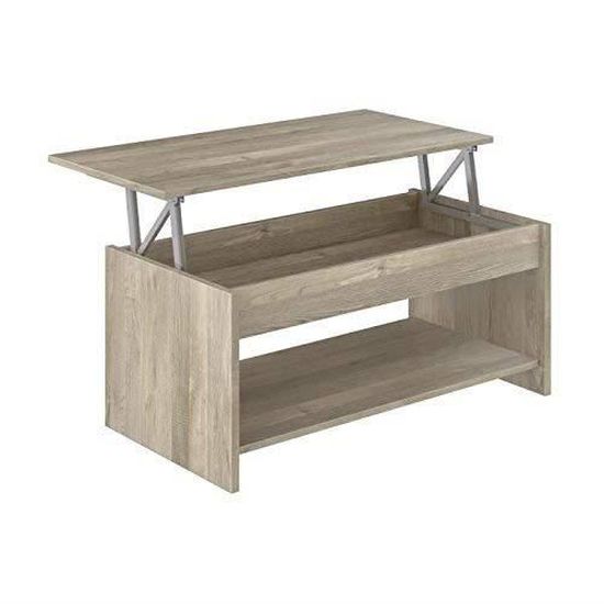 marque amazon movian table basse avec plateau relevable et petite etagere aggol modern 50 x 100 x 44 effet chene cdiscount maison