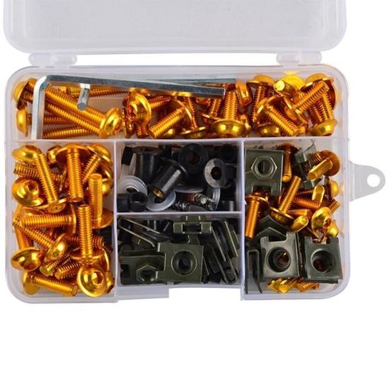 Kit Visserie Moto 177 Pièces - Boulons Carénage Aluminium Colorés - Pour La Plupart Des Motos - 7