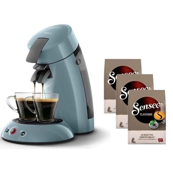 Machine à café dosette SENSEO ORGINAL Philips HD6553/21 + 120 dosettes