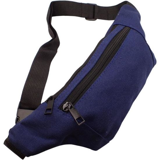 Banane xl bleu marine en cuir grainé