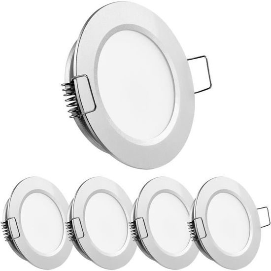Lot De 3 Spots LED Encastrables 12V Dimmables - 3000K/4000K/6000K, Tactile, IP44, Pour Salle De Bain, Camping-car