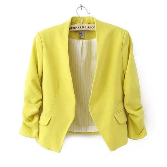 Veste Longue Zara Manches 3/4 - Couleur Jaune Crème & Beige, Taille L (40/42), Occasion Très Bon état