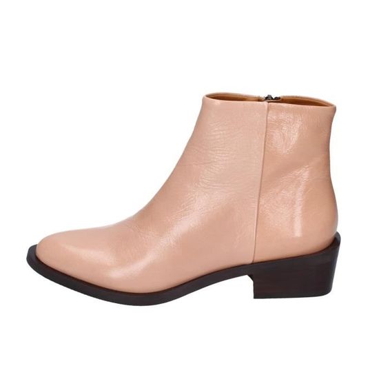 Bottines Femme KANNA Rose Verni Talon Large Fermeture clair