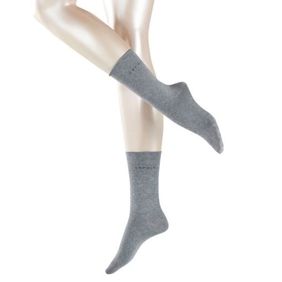 Chaussettes Femme ESPRIT uni Gris Coton bio