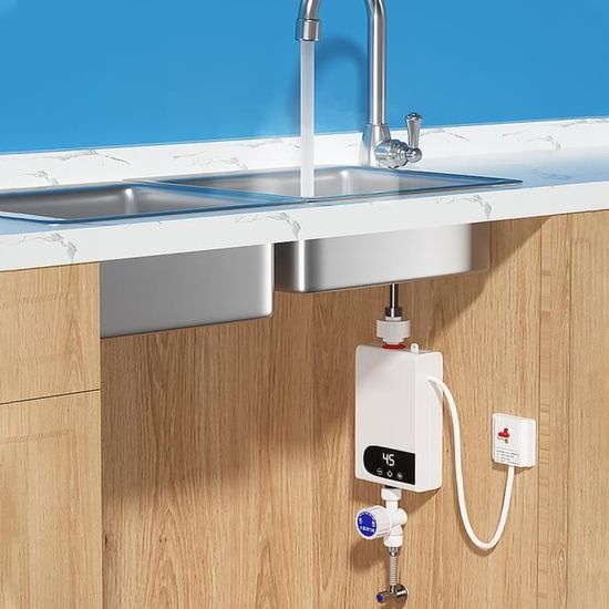 Omabeta Chauffe-eau électrique instantané sans réservoir 6500W avec  arroseur pour cuisine salle de bain 55℃ 220V (or) - Cdiscount Bricolage