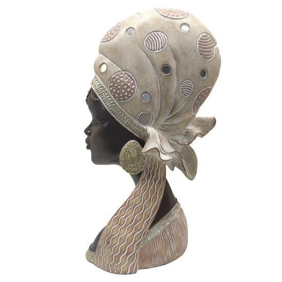 Statue Xxl Statue Décorative Casablanca XXL 64cm - Visage Résine Métal Multicolore - Décoration Intérieur Cadeau Déco Tendance