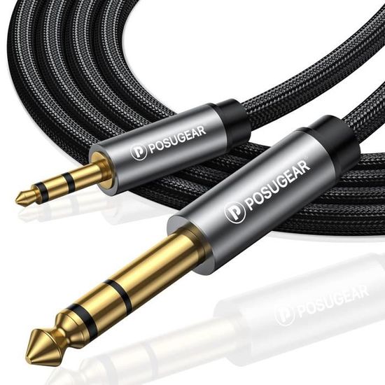 Câble Répartiteur Y Jack 6,35 Mm Vers 3,5 Mm - Splitter Stéréo Pour Casque, Table De Mixage, Smartphone