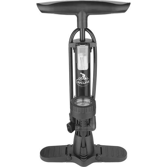 Hycline Pompe à pied pour vélo avec manomètre, pompe à vélo, valve Presta et Schrader pour pneu