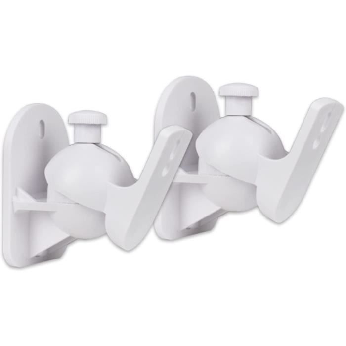 Support Mural Enceintes Cozycase - 2 Supports Réglables Rotation/Inclinaison - Jusqu'à 3.5kg - Avec Vis