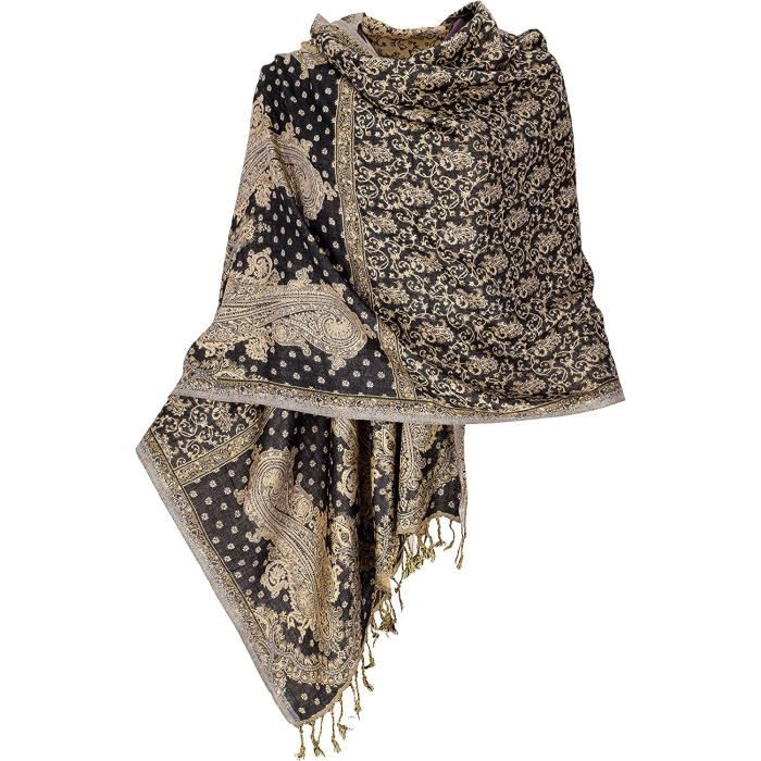 charpe indienne avec motif cachemire Pour homme et femme Vert