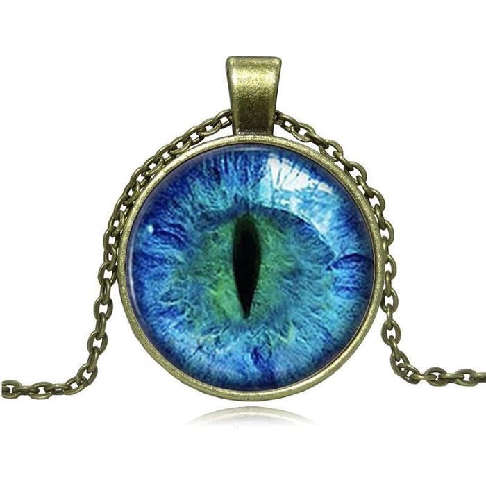 Collier Avec Pendentif œil De Chat En Pierre Precieuse Style Retro Europeen Et Americain Achat Vente Sautoir Et Collier Collier Collier Avec Pendentif