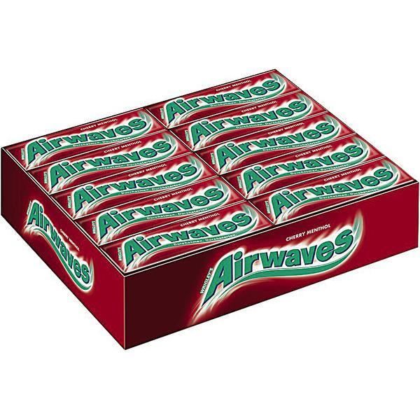Wrigley Airwaves Cherry Menthol Cerise Chewing Gum 30 x 10 Dragees