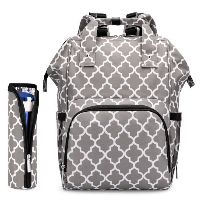 grand sac à couches sac à dos sac à langer, sac à dos de voyage étanche multifonction Port de charge USB intégré soins de bébé