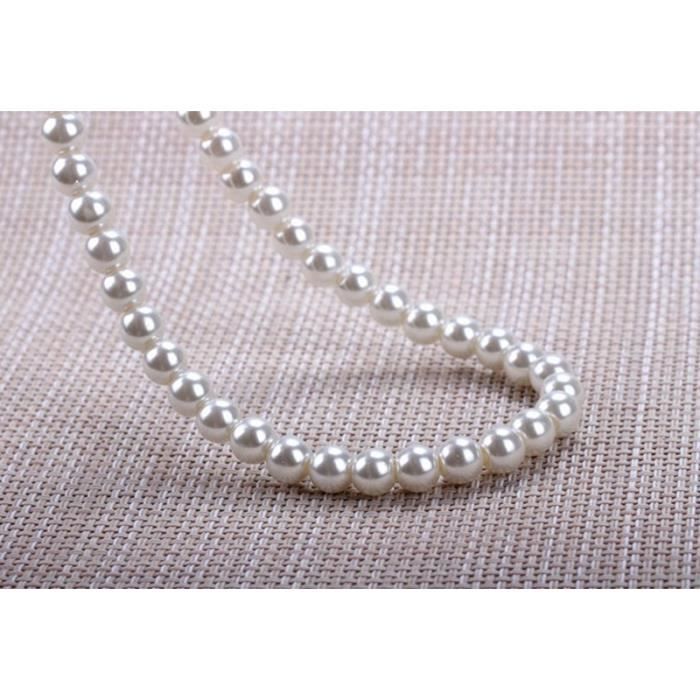 Collier De Perles Blanches De_argent