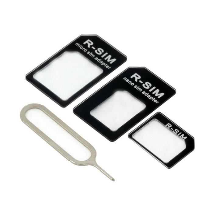Adaptateur de carte SIM 3 en 1 pour WIKO View 4 Lite Smartphone Micro-SIM Nano-SIM Universel