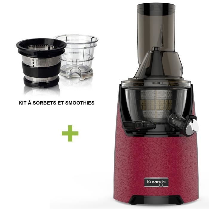 Pack promo Kuvings EVO 820 Rouge + Kit à smoothies et sorbets - Extracteur De Jus Vertical