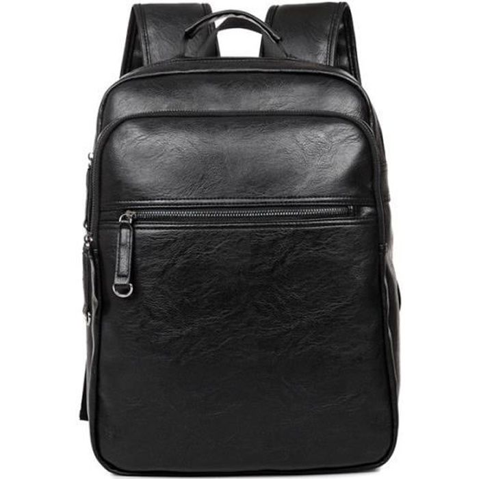 Sac à Dos,Sac à dos hommes sac à dos hommes sacs à dos en cuir pour adolescents concepteur de luxe - Type black
