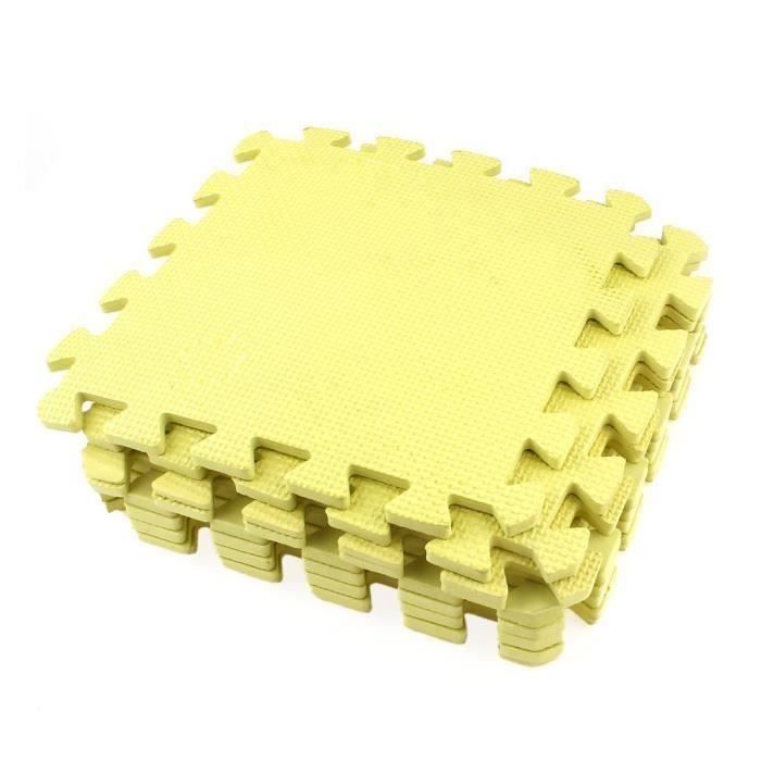 9x matte de casse-tete jaune EVA Tapis de protection Tapis de fitness Tapis de sol 28 x 28 x 0.8 cm