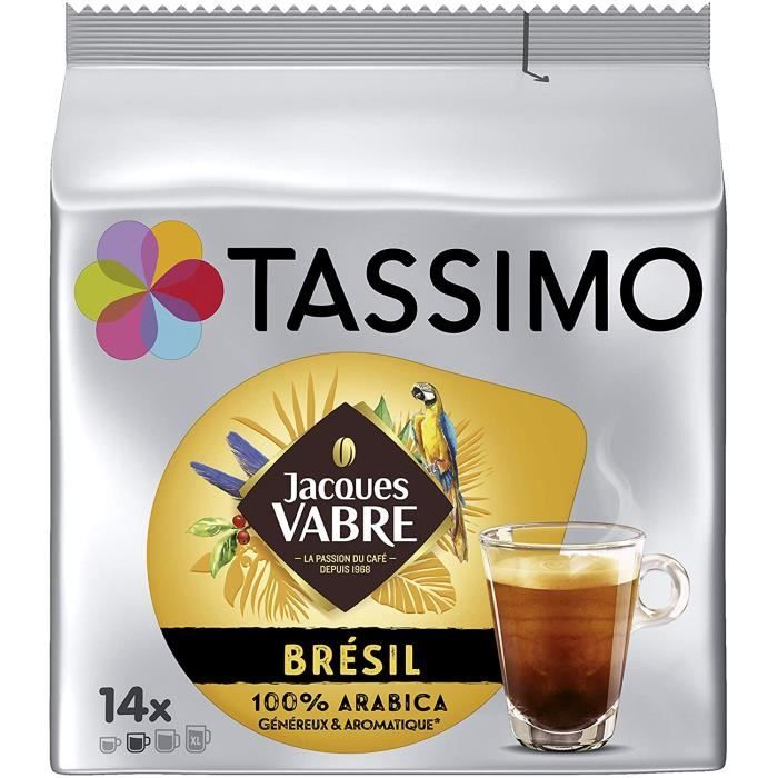 Tassimo Café Dosettes - 70 boissons Jacques Vabre Brésil (lot de 5 x 14 boissons)