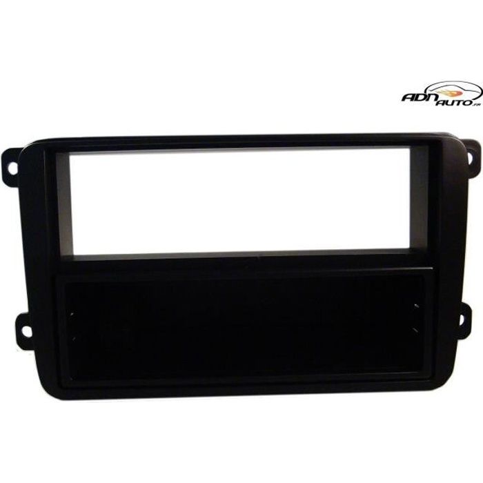 Façade Autoradio 1DIN pour Skoda Fabia Octavia Roomster/ VW Golf5 Eos Caddy Tiguan Touran Passat Scirocco T5 - Noir