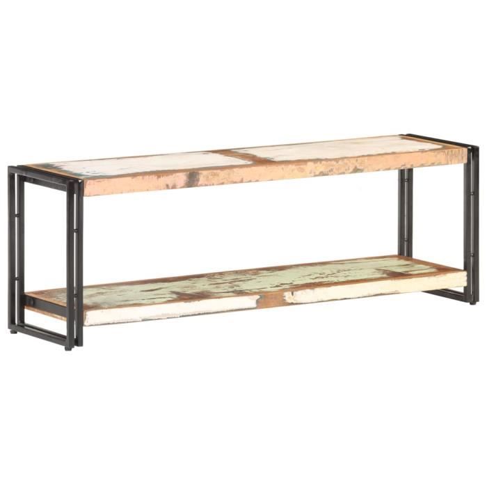 XIJ Meuble TV 120x30x40 cm Bois de récupération massif aspect industriel