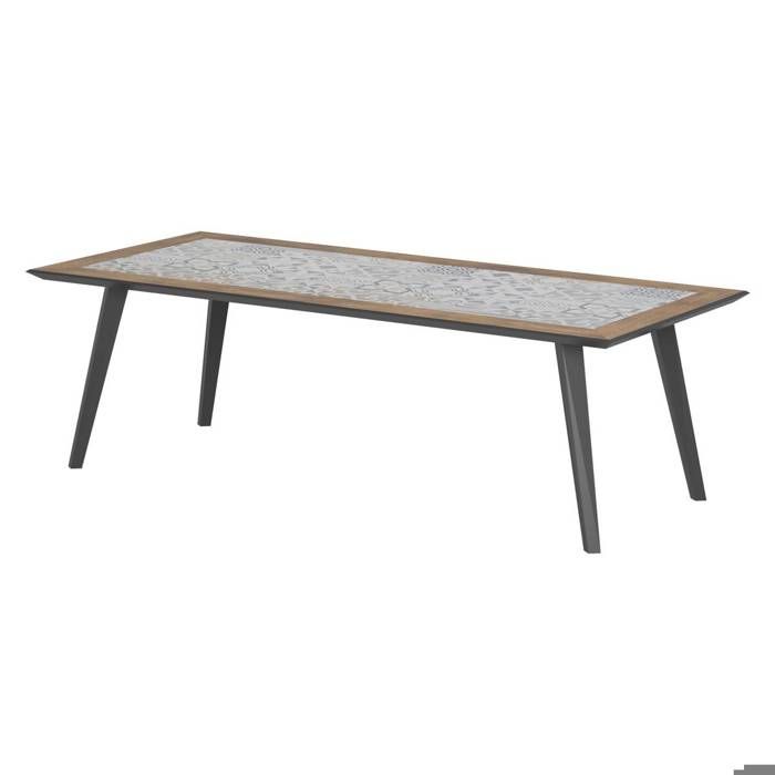 Table de jardin 8 places mosaïque Lambada Hespéride - Graphite