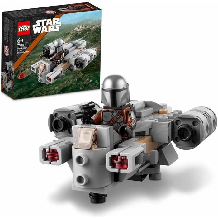LEGO® 75321 Star Wars Microfighter Razor Crest, Jouet de Construction pour Enfants dès 6 Ans, Vaisseau et Minifigure Mandalorien