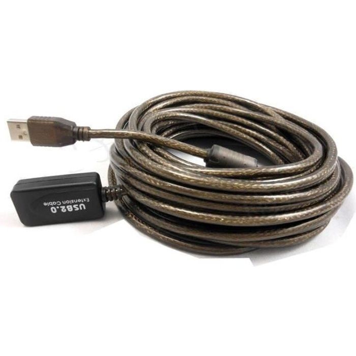 Link-e ® : Câble rallonge USB 2.0 - mâle vers femelle - Longueur 5m (répéteur, extension, prolongateur)