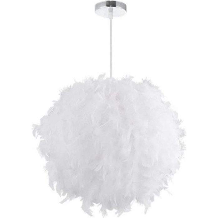 E27 Lustre Suspension en Plumes Blanche - 30 / 40 cm