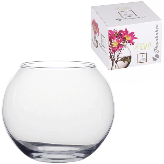 Vase Tendance En Verre Aspect Cristal design Forme Ronde Bouquet De Fleurs