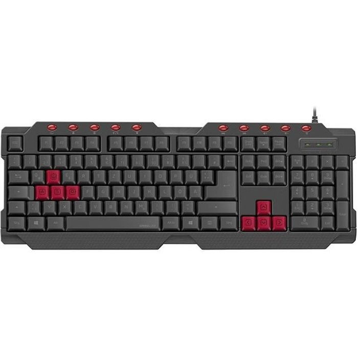Speedlink SL-670000-BK-IT - COMMUTATEUR KVM - Ferus Clavier de Gaming avec Touches interchangeables, Installation Plug and Play,