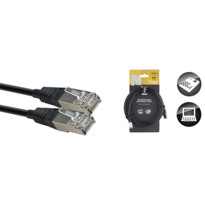 Câble réseau SFTP CAT 6, série - Couleur: Noir - Longueur: 3 m