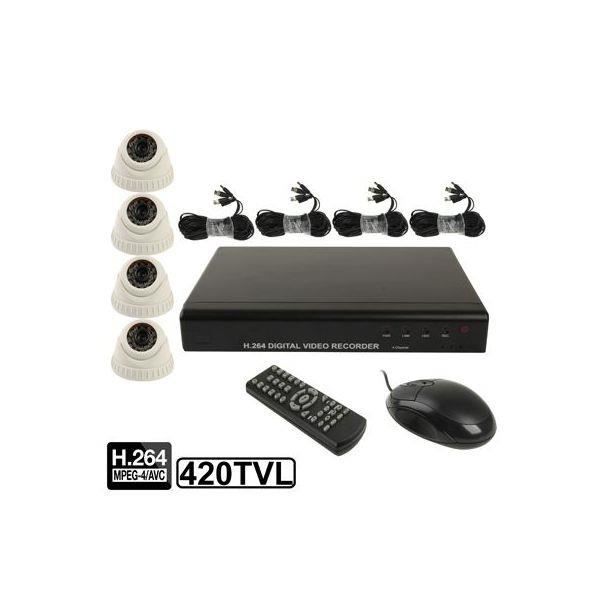 Kit vidéosurveillance 4 caméras IP 420 TVL télé...