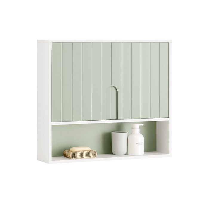 Meuble Haut Salle de Bain BZR140-GR SoBuy - Armoire Murale - 2 Portes - 60x15x54 cm - Blanc et Vert Meuble Haut Salle de Bain BZR140-GR SoBuy - Armoire Murale - 2 Portes - 60x15x54 cm - Blanc et Vert