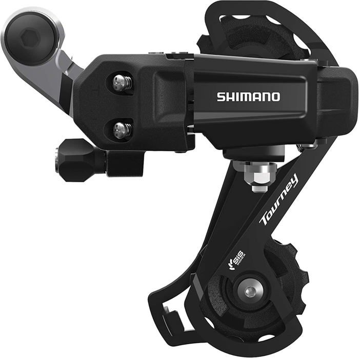 Dérailleur Shimano Tourney/TY TY200 - fixation directe - 6/7 vitesses - cage moyenne GS - Noir