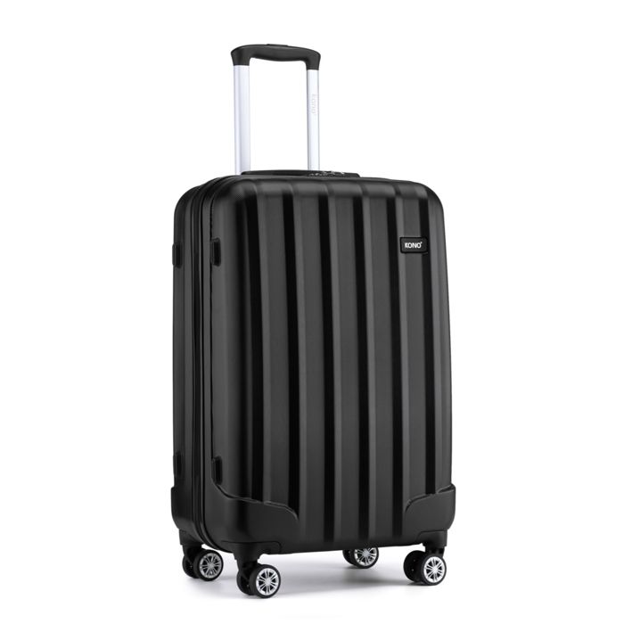 Mutuolux Set 3 Valises Coque Rigide ABS à Roulettes 360° - Noir Avec Serrure TSA