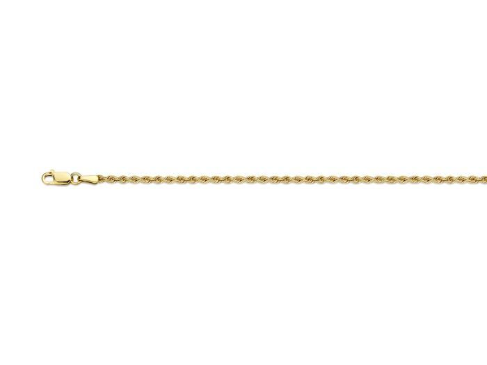 collier femme chaîne de cou maille corde fine 50 cm plaqué or jaune 750/1000 3 microns