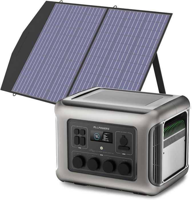 Générateur solaire ALLPOWERS 2500W, centrale électrique portable 2016Wh avec panneau