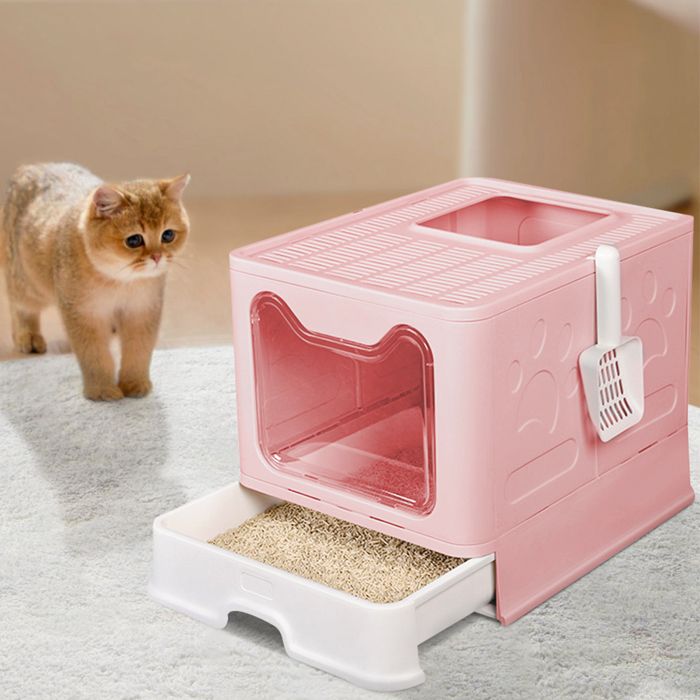 Meilleurs prix pour QUIIENCLEE-Bac à Litière Fermé pour, Chat Maison de Toilette pour Chat avec Tiroir 51x41x38cm