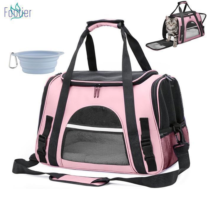 Meilleurs prix pour Sac de Transport Chat Rose, Sac à Main Bandoulière Démontable Lavable Pliable pour Chat Chaton Petit Chien Lapin Animal